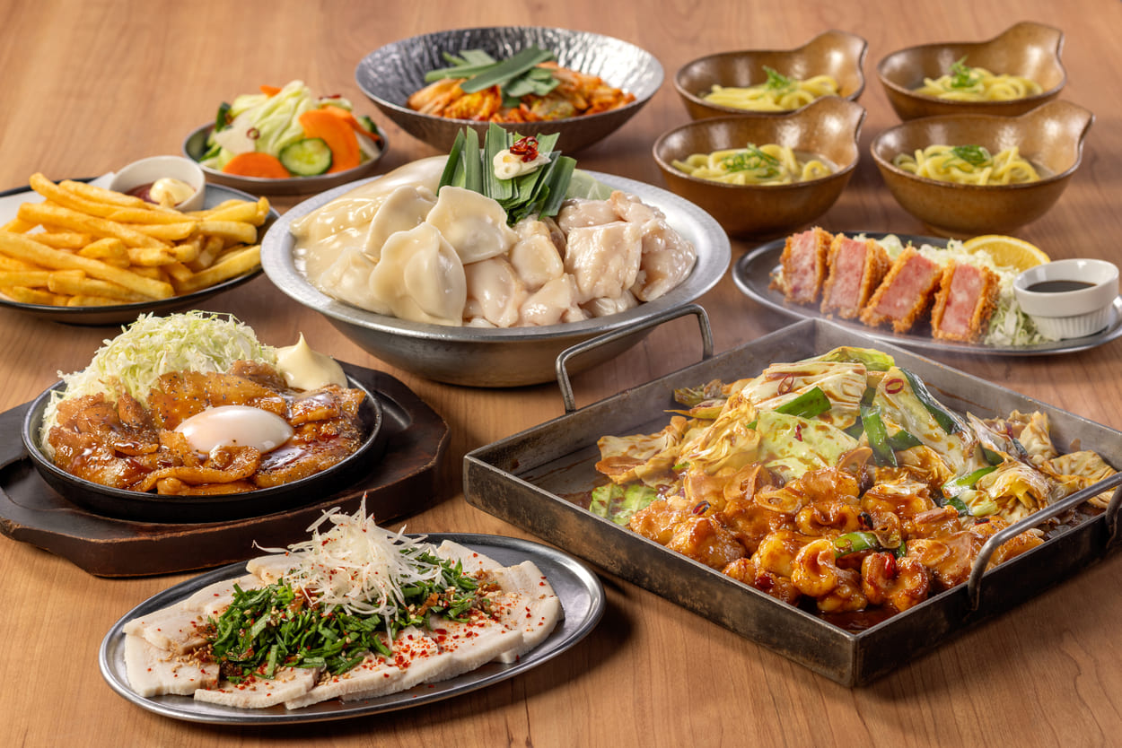 大とろホルモン鉄板焼＆塩もつ鍋コース 4,500円 4,500円