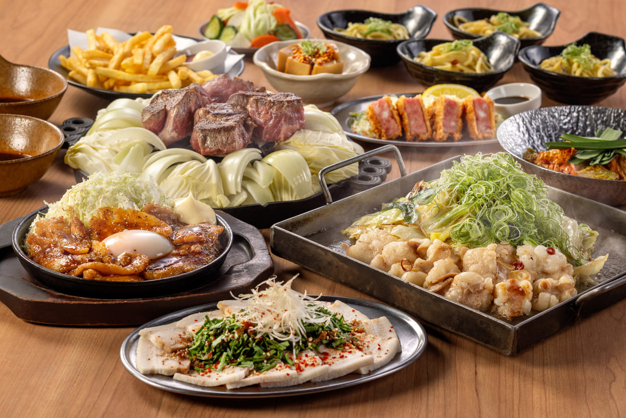 【選べるメイン】<br>ジンギスカン＆大とろホルモン鉄板焼or塩もつ鍋コース 5,000円 5,000円