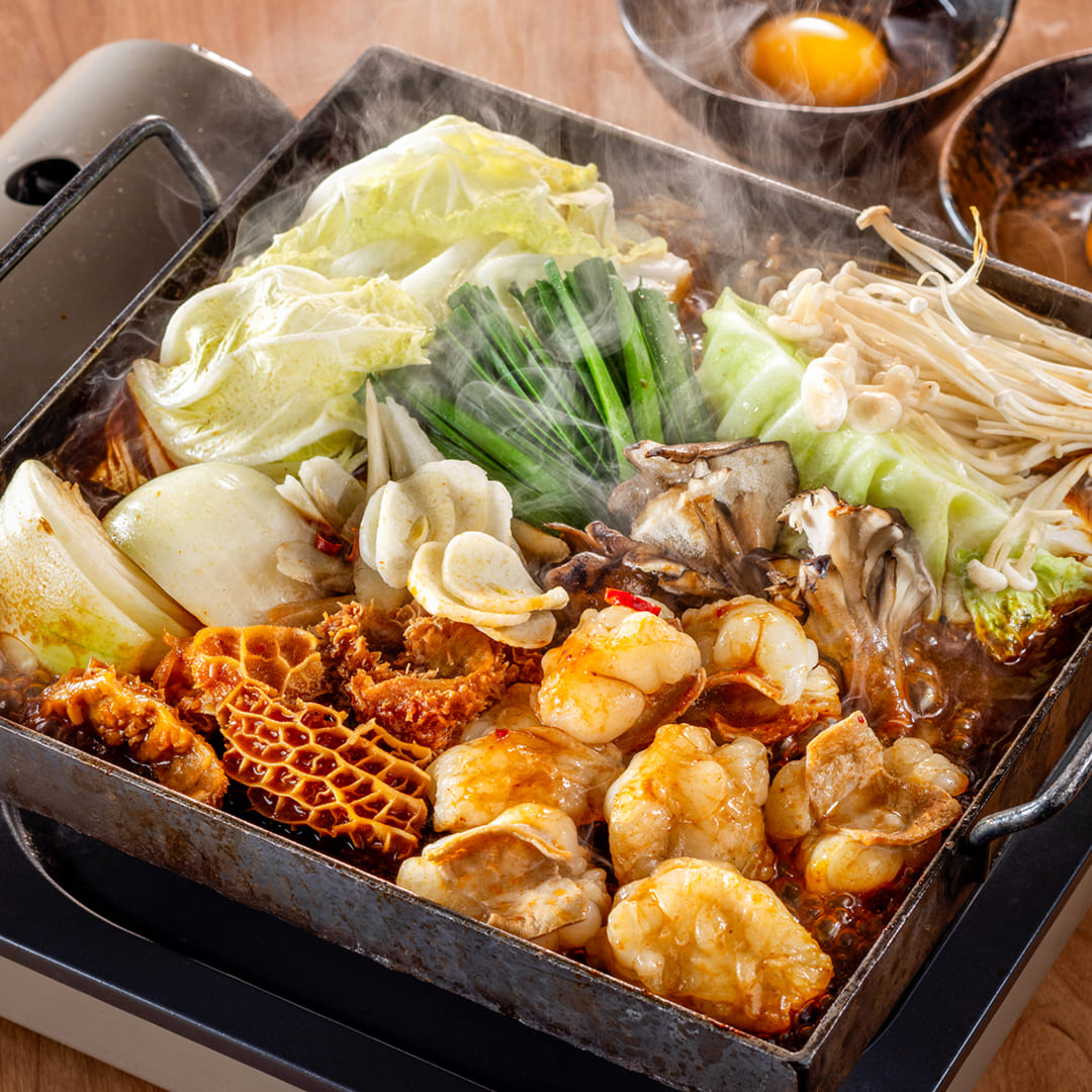 大とろホルモン旨辛鉄板すき焼き